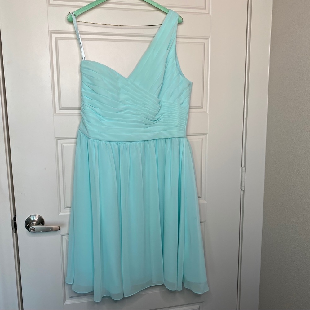 MORI LEE BRIDESMAID ONESHOULDER DRESS MINT SIZE 20